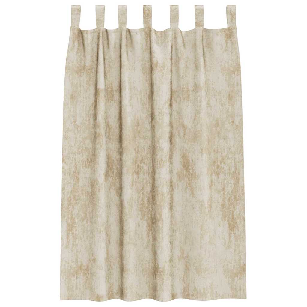 Curtain with Curtains 2 pcs Cream 175 x 140 cm Velvet